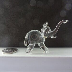 Miniature Art Glass Elephant Figurine